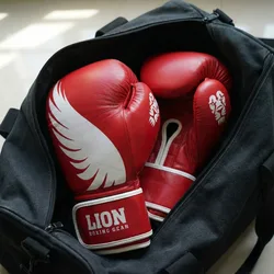 כפפות אגרוף LION אדום מעור מלא