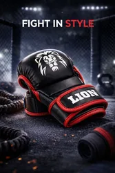 כפפות MMA LION שחור אדום