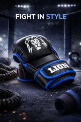 כפפות MMA LION שחור כחול