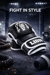 כפפות MMA LION שחור לבן