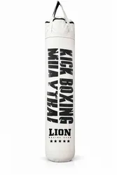 שק אגרוף לבן עם לוגו -מלא 170*38 ס"מ LION דגם KICK BOX